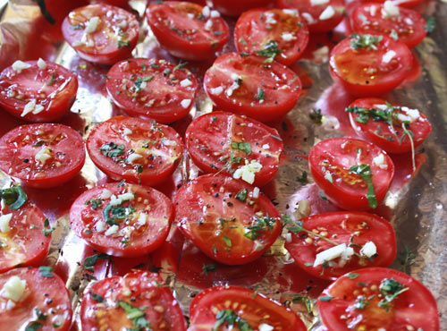 Oven Roasted Tomatoes with Fresh Sheep Ricotta Cheese